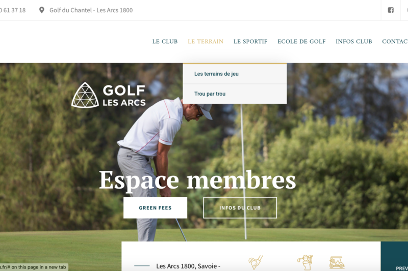 Site membres Golf des Arcs